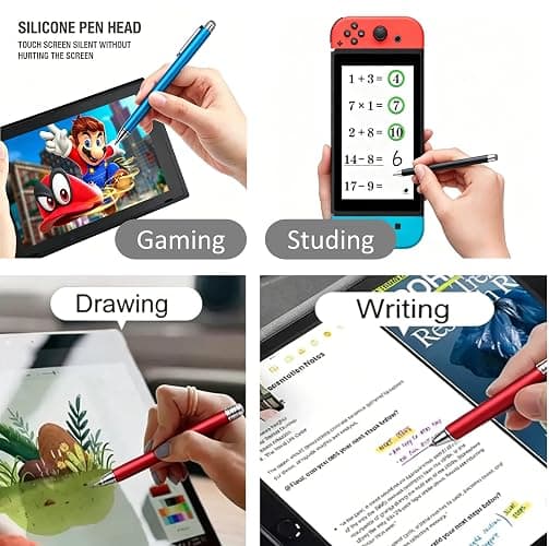 2-in-1 Stylus Pen for Nintendo Switch/Switch Lite/OLED, Capacitive Stylus for Nintendo Switch 2 Pen, Switch Super Precise Stylus Pen with Lanyard (Phantom Black) thumbnail 6