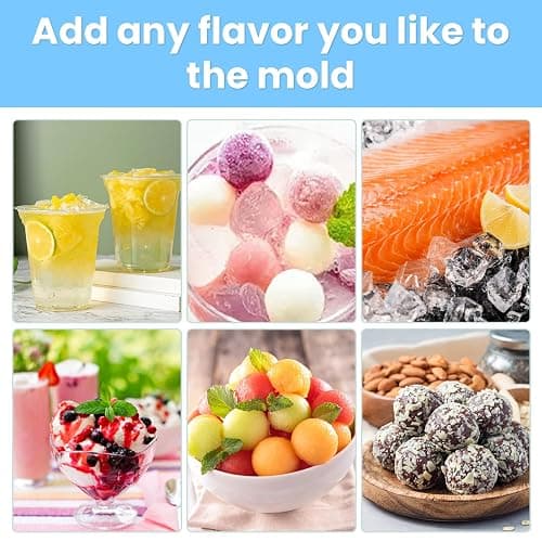 Round Ice Cube Tray with Lid, 66 Ice Ball Molds for Freezer, Easy to Remove Sphere Ice Making Mold for Water Whiskey Cocktail Tea Coffee (Blue+Pink) thumbnail 6