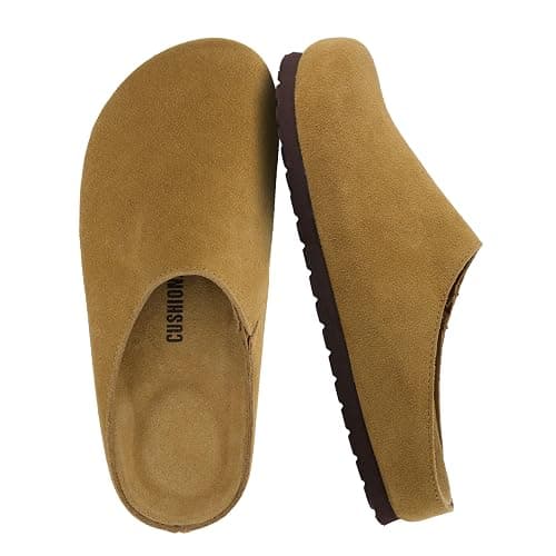 CUSHIONAIRE Lute Genuine Suede Leather Clogs for Women Indoor and Outdoor – Comfortable Slip On Womens Clogs with Cushioned Footbed - Image 1