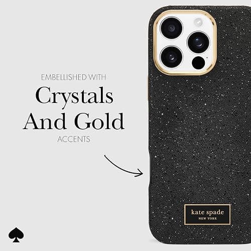 kate spade new york iPhone 16 Pro Max Case - Compatible with MagSafe - Designer Phone Case - Crystal Pave Nightfall thumbnail 5