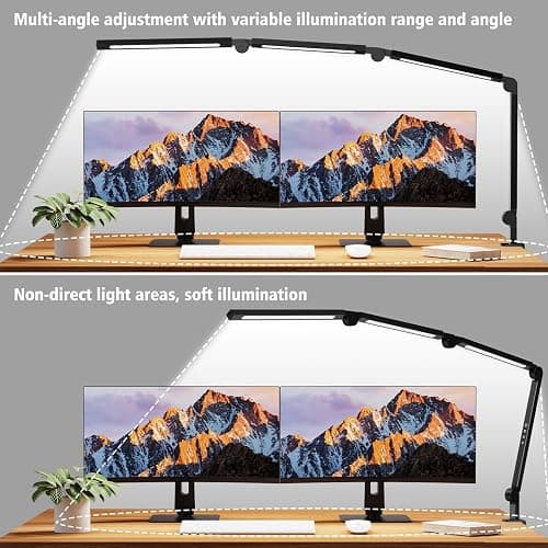 AILBTON LED Schreibtischlampe mit Clip,Mehrwinkel-Flexible 4 Abschnitte 3 Lichtquellen Büroschreibtischlampe,4 Farbtemperaturen und 5 Helligkeitsstufen,Nachtaugenpflege Tischlampe für Zuhause Büro thumbnail 7