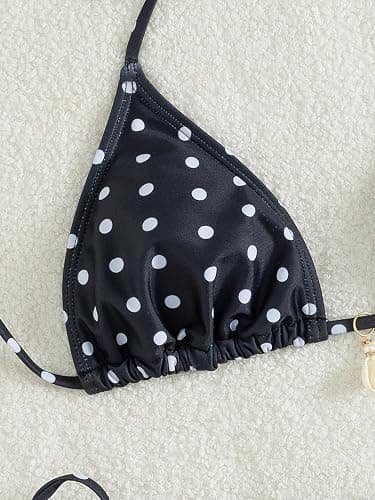 Tainehs Women's Sexy Halter Bikini Set Triangle Top String Swimwear Two Piece Swimsuits Cheeky Bathing Suit thumbnail 6