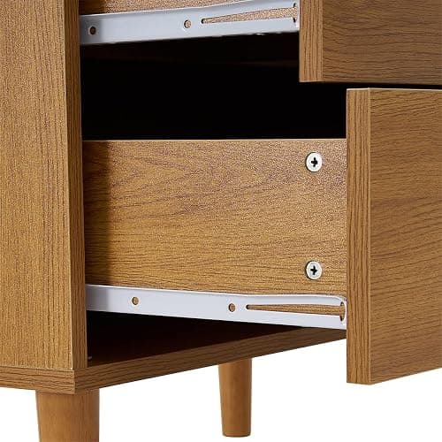 Panana Wooden Chest of 4 Drawers, Modern Bedside Cabinet Storage Organiser Unit Wooden Leg Living Room Hallway Bedroom Office Oak thumbnail 6