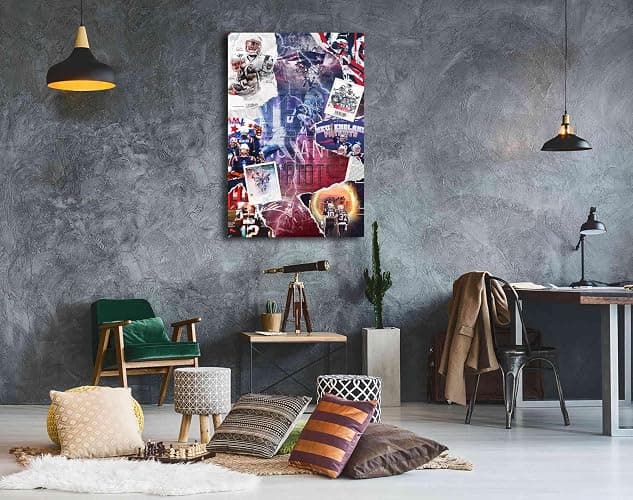 SPASAV 11"x17" Unframed, Patriots Football Player Collage Poster, Canvas Print Wall Art, Man Cave Home Decor thumbnail 9