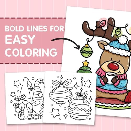 Brightenkidz Cozy Girl Christmas Coloring Book - Cute & Simple Adult Coloring Book with Bold and Easy Designs, Relaxation Hygge Winter Style - Cozy Christmas Holiday Gifts for Teens thumbnail 4