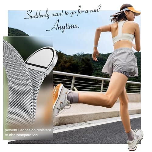 3 Pack Mesh Loop Compatible with Apple Watch Bands for Women Men | 40mm 41mm 38mm 42mm Stainless Steel Metal Magnetic Integrated Strap for iWatch Series 11 10 9 8 7 6 5 4 SE3 2 1 thumbnail 3
