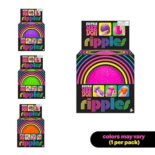 Schylling: Ripples Super NeeDoh - Surprise Style! (1) 4.25" Toy in Assorted Neon Colors & Textures, Doh-Filled, Stress Reliever, Squish-Squeeze-Pull thumbnail 3