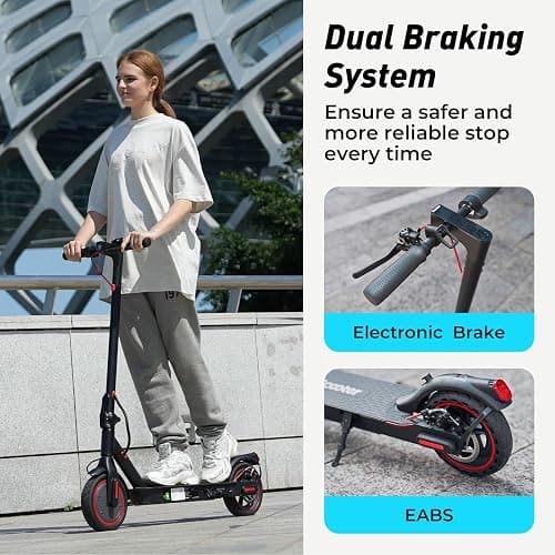iScooter Electric Scooter, 8.5-10" Tires 30-50KM Range 350-500W Motor Fast Electric Scooter for Adults with APP Control,Multiple Speed Modes, Electronic & Disc Brakes,Foldable Portable E-Scooter - i9(8.5" Tires-30KM) thumbnail 6