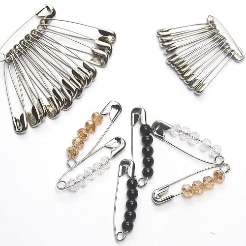 250 Pack Safety Pins by Luxurecourt, 4 Assorted Sizes of Durable, Silver Small and Large Safety Pins Bulk, Rust-Resistant Nickel Plated Steel, Sharp Edge Pins for Clothes, Sewing, Arts & Craft thumbnail 7