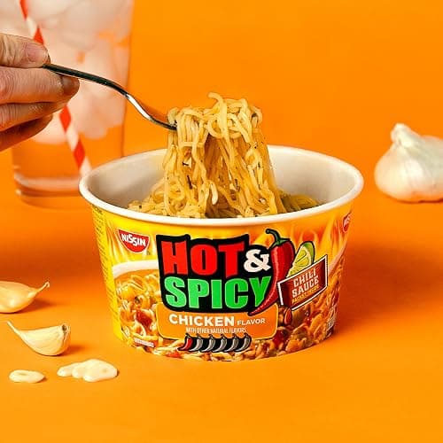 Nissin Hot & Spicy Ramen Noodle Soup, Chicken, 3.32 Ounce (Pack of 6) thumbnail 3
