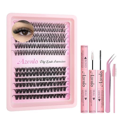 Azenlo Lash Extensions Cluster DIY Lashes 240pcs 30D 80D 10-16mm Eyelash Clusters Individual Lashes Lash Kit Think Band Lash Kit(30D+80D KIT) - Image 1