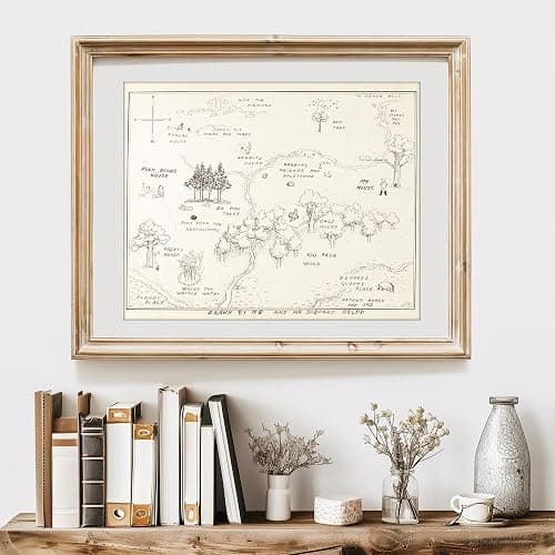 Winnie The Pooh Hundred Acre Wood Map - 11x14 Art Print (Unframed) | Neutral Nursery Decor | Kids Bedroom Wall Decor | A. A. Milne | Boys Room or Girls Room Artwork | Vintage Original Drawing thumbnail 9
