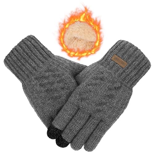 HRUTANE Womens Winter Gloves Cold Weather Warm Knit Touchscreen Fingers Elastic Cuff Soft Lining Thermal Dual Layer Glove thumbnail 2