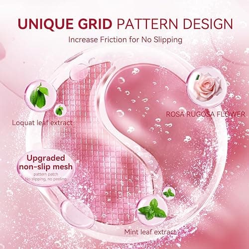 BREYLEE Rose Eye Mask– 60 Pcs, Under Eye Patches, Patches For Puffy Eyes,Hydrates, Improves And Firms The Eye Area, Suitable For Both Women And Men. thumbnail 2