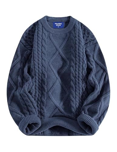 Aelfric Eden Oversized Knit Sweater Solid Vintage Pullover Sweater Unisex Woven Crewneck Knitted Tops - Image 1