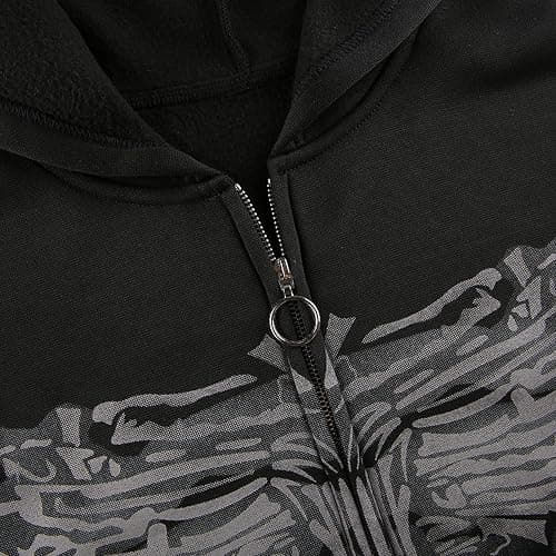 FeMereina Women's Y2k Zip Up Hoodies Long Sleeve Graphic Star Print Hooded Jacket Oversized Goth Harajuku Sweatshirt Punk Grunge Streetwear thumbnail 6