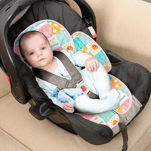 GFU Baby Car Seat Head & Body Support, Infant Carseat Insert, Soft Baby Car Seat Insert Cushion for Strollers, Bouncers, Swing, Sunshine thumbnail 7