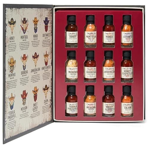 Thoughtfully Gourmet, Western-Themed BBQ Sauce and Rubs Gift Set, Flavors Include Honey BBQ, Montreal BBQ Rub, and More, Great Gift for Men, Set of 12 thumbnail 7