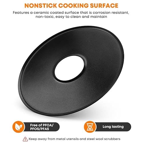 Stanbroil Round Griddle Insert for Weber 22" Kettle Charcoal Grill, Nonstick Coating Flat Top Griddle Plate, 22 Inch Kettle Grill Accesories, Black thumbnail 4