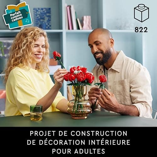 LEGO Botanicals Le Bouquet de Roses - Fleurs Artificielles - Set de Construction Adulte - Accessoires de Décoration pour Maison ou Bureau - Cadeau pour Femme ou Homme Passionné(e) de Plantes 10328 thumbnail 3
