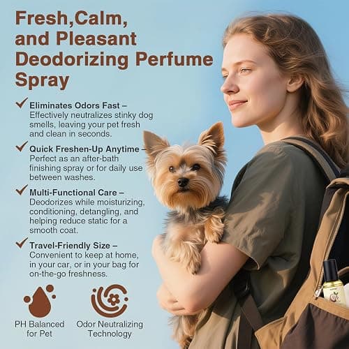 ulroyda Dog Cologne & Pet Perfume – Long-Lasting Coconut & Vanilla Scent | Alcohol-Free Deodorizing Spray for Dogs & Cats, Gentle Non-sticky Grooming Formula, 4.06 oz thumbnail 9