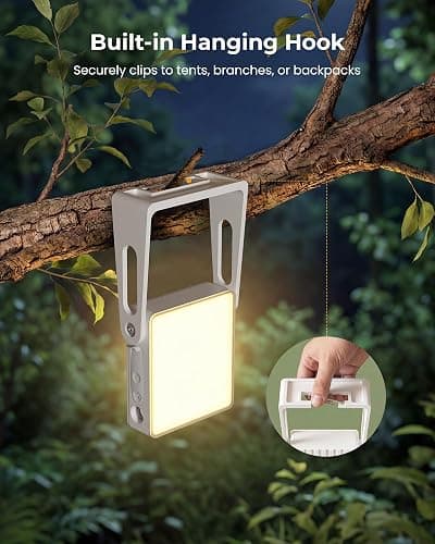 2 Pack Camping Light Lanterns, 4000mAh Camping Lamp Rechargeable Battery Powered 2-in-1 LED Lanterns, Flashlight Lights for Camping, Hiking, Emergency Lights for Home Power Outages, White thumbnail 9