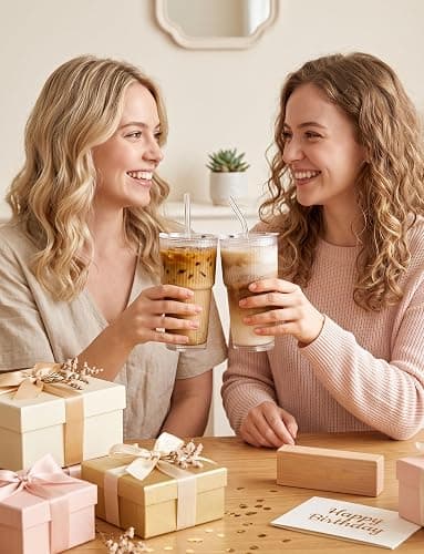 Amyoole 20 oz with Lids and Straws Ribbed Glass Cup Set of 4 | Clear Drinking Glasses, Reusable Vintage Iced Coffee Tumbler, Leak Proof Thick Glassware for Juice,Cocktail,Smoothie,Beer thumbnail 8