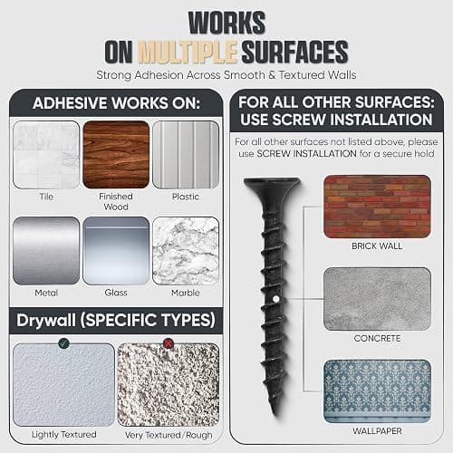 Modern JP Adhesive Vinyl Wall Mount (4-Pack) – Strong Hold Record Holder Wall, Record-Safe Easy Installation, Album Wall Mount for 1LP and 2LP – Clear thumbnail 9