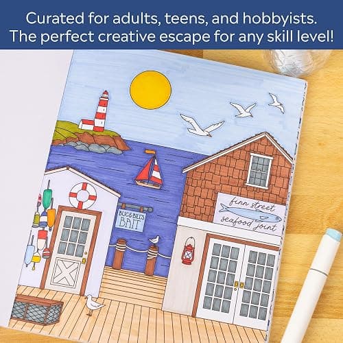 Coastal Americana Coloring Book by Elyse Breanne Design | 40 Single-Sided Pages, Nautical, Beachy and Summer Designs for Adults & Teens (8.5x10") thumbnail 5