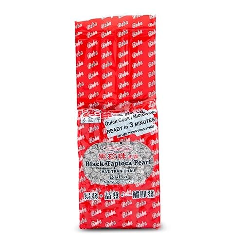 E-FA BRAND Black Tapioca Pearls (Boba), Quick Cook Tapioca Pearls for Bubble Tea, Microwave Ready in 3 Minutes, Fresh Chewy Texture, Milk Tea & Dessert Topping, Halal Certified, 2.2 LB (Pack of 1) - Image 1