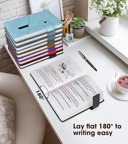 vfaejll A5 Lined Leather Journal Notebook,Hardcover Journal Set with Pen and Gift Box,100Pages 100gsm Thick Ruled Paper Daily Diary for Men Women School,Travel,Business,Work,Writing 5.9" X 8.4" thumbnail 6