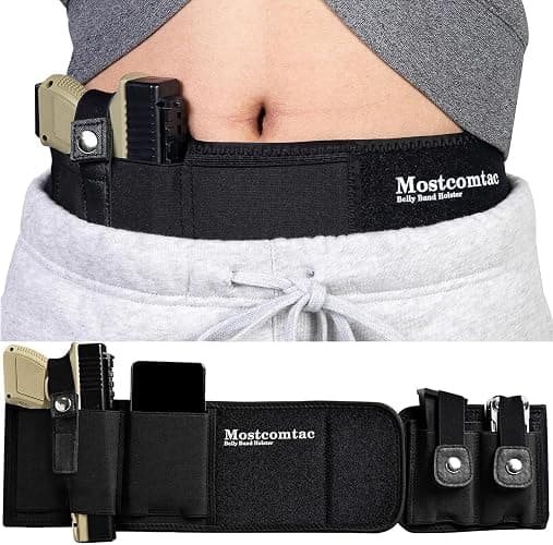 Mostcomtac Belly Band Holster for Men & Women - Breathable Neoprene Gun Holster, Multi - Pocket Tactical Belt for Outdoors, Fits G17-43x, Taurus G3C, G2C and Most 9mm and 380 Handguns - Image 1