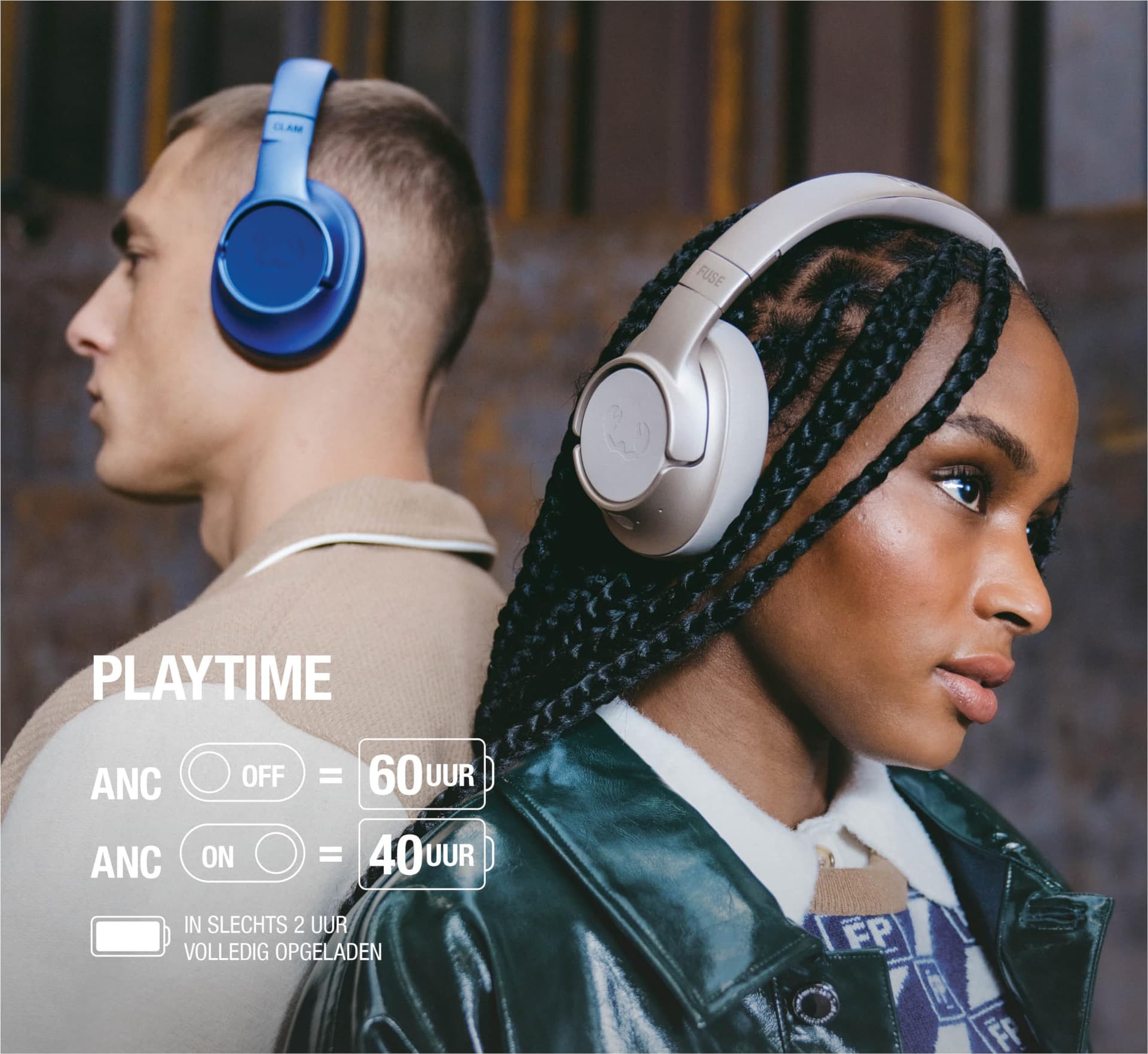 Fresh 'n Rebel Clam Fuse Bluetooth Headphones Over-ear with Hybrid Active Noise Cancelling, with ENC Microphone (Perfect Calls), Ambient Sound Mode, 45 Hours Playing Time, Silky Sand thumbnail 2