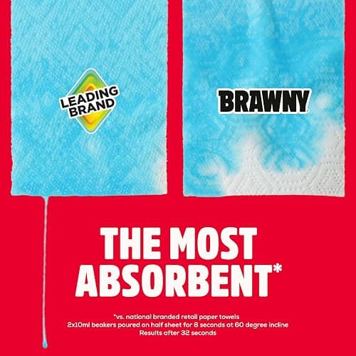Brawny Tear-A-Square 3-Ply Paper Towels, 2 Triple Rolls = 6 Regular Rolls, Strong, Absorbent, and Durable with 3 Sheet Sizes (Quarter, Half, Full) thumbnail 5