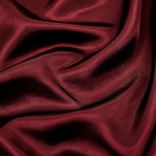 P Pothuiny 6 Pieces Queen Satin Sheets Luxury Silky Burgundy Satin Bedding Sheet Set, 1 Deep Pocket Fitted Sheet + 1 Flat Sheet + 4 Pillow Cases thumbnail 5