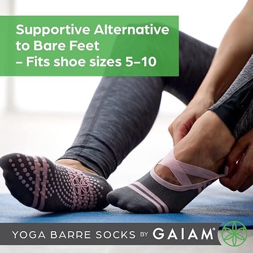 Gaiam Grippy Studio Yoga Socks for Extra Grip in Standard or Hot Yoga thumbnail 5
