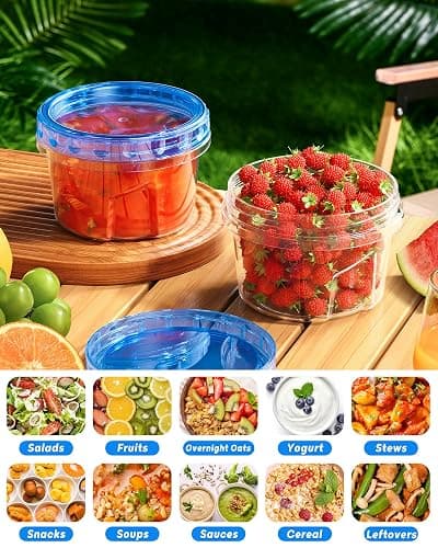 BiuLeon 6 Pack-17oz Freezer Storage Containers, Plastic Food Storage Containers with Twist Top Lids, BPA Free and Reusable Soup Containers with Lid, Microwave and Dishwasher Safe thumbnail 6