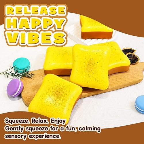 Bread Squishy Slow Rising Squishies, Soft Butter Bread Squishy with Bakery Scent, Stress Relief Fidget Toy for Relaxation, Popular Gift & Party Favor thumbnail 5