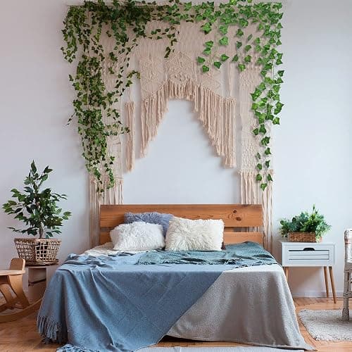 CQURE 12 Pack 84Ft Artificial Ivy Garland, Fake Vines UV Resistant Greenery Leaves Fake Plants Hanging Aesthetic Vines for Home Bedroom Party Garden Wall Room Decor - 84Ft thumbnail 2