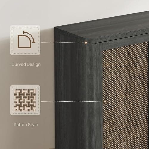 SICOTAS Rattan Shoe Storage Cabinet - Modular Shoe Cabinets with Door Tall Large Shoe Cabinet Storage for Entryway - 65.6" Wide Modular Cabinet for Hallway, Living Room thumbnail 6
