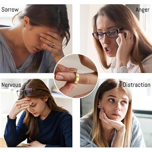 FEYIR 8 Pcs Fidget Rings for Women Anxiety Spinner Stainless Steel CZ Band Ring Spinning Rings Set for Anxiety thumbnail 5