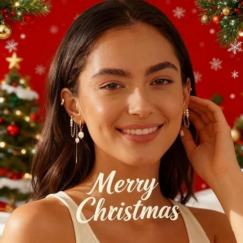 Moodear Gold Hoop Earrings for Women No Tarnish - Dainty Pearl Drop Dangle Huggie Hoops Trendy Earring Sets for Multiple Piercing Hypoallergenic Jewelry Gift thumbnail 4