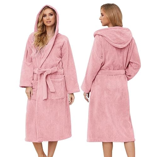 PJGGZ Hooded Bathrobes for Women, Soft Long Towel Robes for Women - Quick Dry yet Warm - Image 1