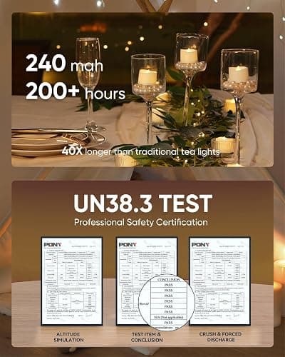 Homemory 12Pcs Flickering Flameless Candle Battery Operated, 200+Hours Fake Electric LED Tea Lights for Votive, Centerpiece Table Decorations, Wedding, Aniversary, Halloween, Christmas thumbnail 4