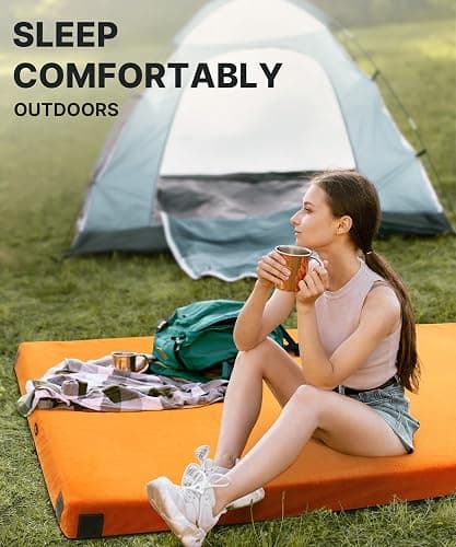 GAIALOOP 3 Inch Memory Foam Camping Mattress, Dual Layer Thick Sleeping Camp Pad for Car Tent Cot, Roll-Up Portable Glamping Floor Bed for Guests Sleepover thumbnail 8