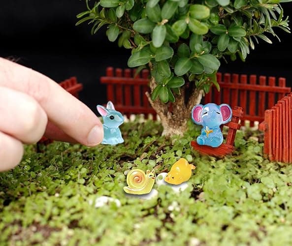 SparkleFab Mini Resin Animals Variety Pack 200 Pcs Luminous Tiny Animals Bulk Glow in The Dark for Dollhouse Fairy Garden Miniatures with Tiny Ducks to Hide Around The Home thumbnail 7