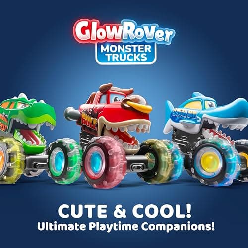 JOYIN 3 Pack Monster Truck Toy - Motion Activated Light-Up Cars for Toddlers - Monster Treads Lightning Wheels - Baby Toy Trucks - Press & Go Cars for Kids Boys Birthday Gifts for Christmas thumbnail 7