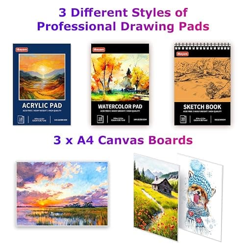 iBayam Gifts for Kids Teens Girls Women, 195-Pack Arts and Crafts Supplies for Adults Kids, Art Kits Paint Set for Acrylic Oil Watercolor Canvas Ceramic Rock Eggs Egg Tempera, Easter Basket Stuffers thumbnail 5