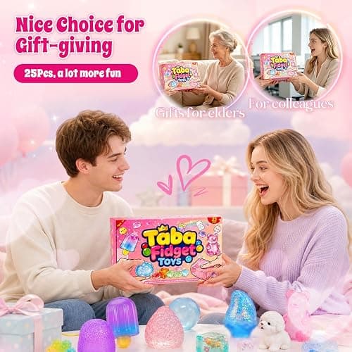25pcs Taba Squishies Kit,Cute Squeeze Toys Box Set,Coconut Oil,Popsicles Multi Shapes Squishy Fun Box,Stress Balls for Adult, Classroom Prizes,Party Favors & Goodie Bags Stuffers for Ages 4-8 8-12 thumbnail 7