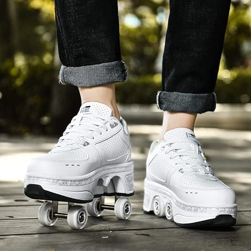 2-in-1 Roller Skates & Sneakers Unisex Retractable Wheels Outdoor Fun & Fitness Kick Roller Shoes thumbnail 6
